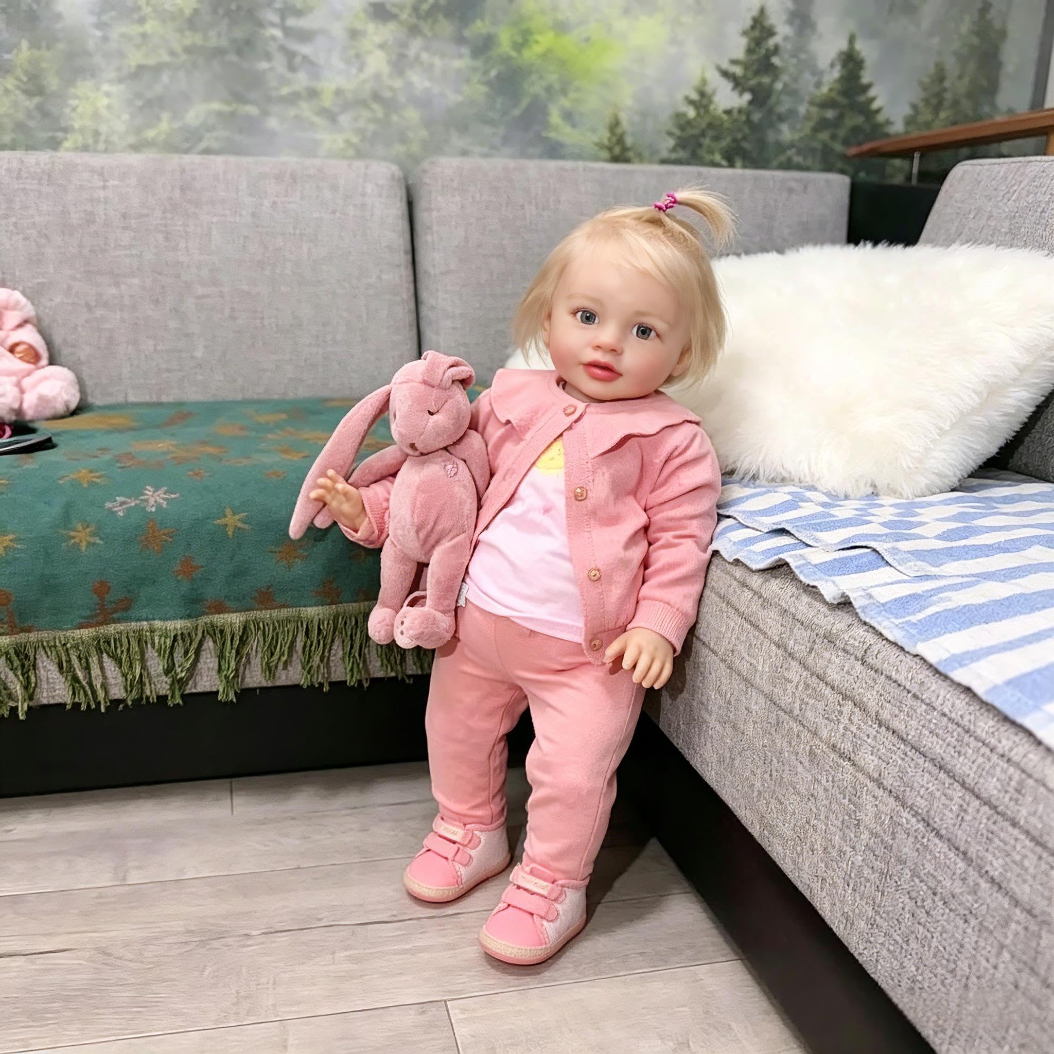 RXDOLL 26 Inch Real Life Reborn Toddler Dolls Girl Large Size Reborn Baby Dolls Cloth Body Realistic Toddler Dolls that Look Real Lifelike Baby Doll Toy for Kids Gifts