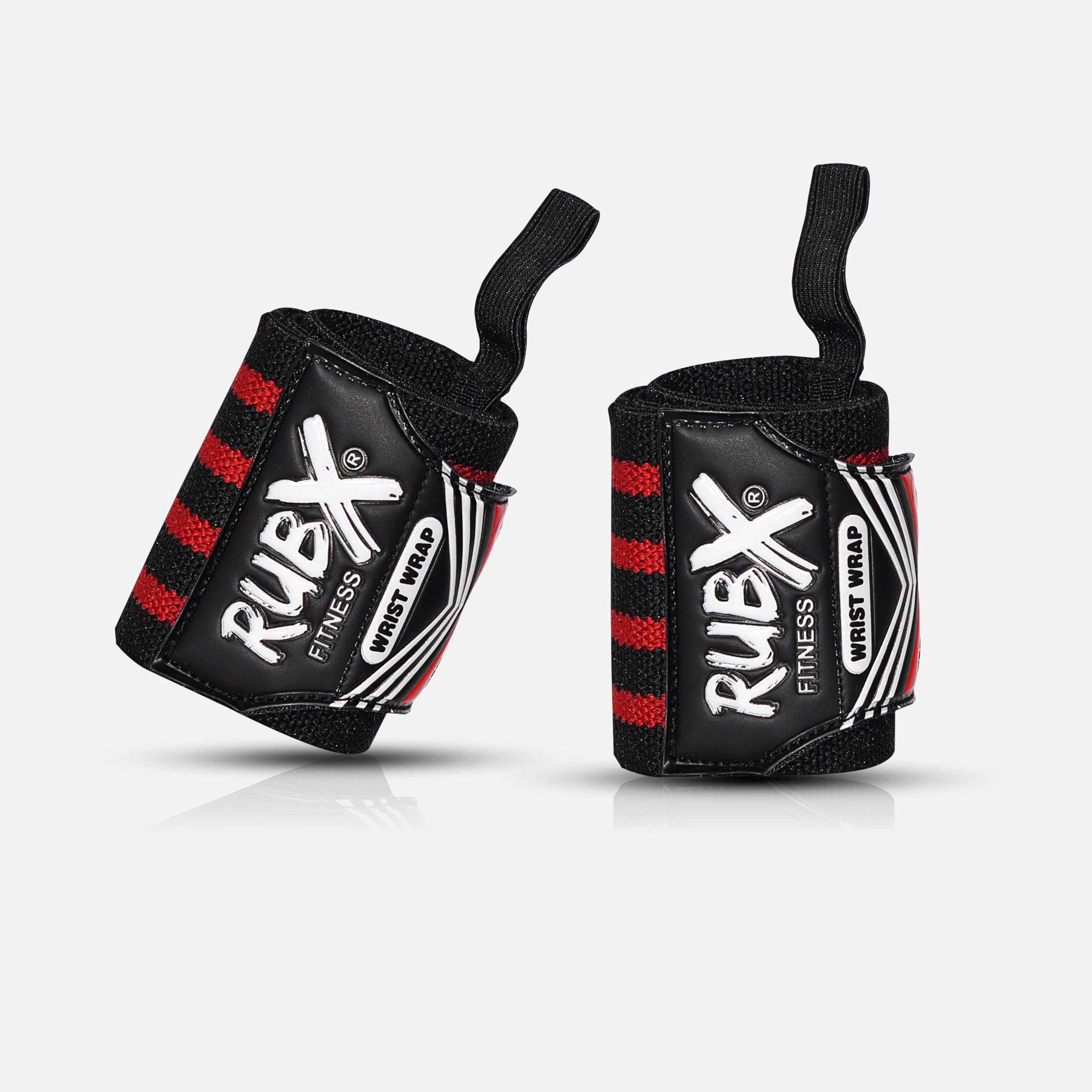 RUBX Premium Wrist Wraps for Gym Workout – Adjustable Wrist Support Straps for Weightlifting, CrossFit, Powerlifting, Training – Men & Women Gym Accessories with Thumb Loop (Red)-image-13