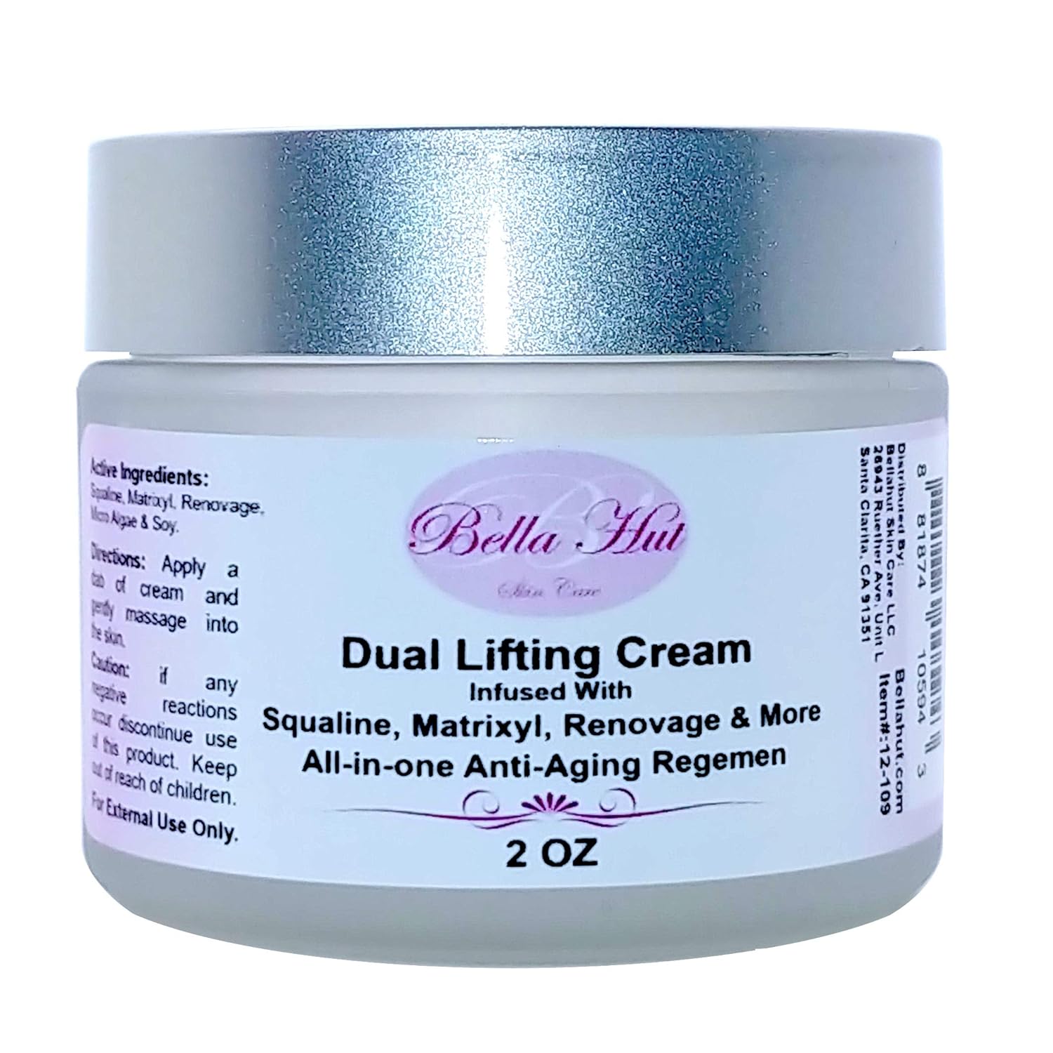 Bellahut ALL-IN-ONE Anti-Aging Cream (2 OZ, 16 OZ) Infused With SQUALINE, Palmitoyl-Pentapeptide-3, TEPRENONE & MICRO ALGAE EXTRACT | Helps Reduce Wrinkles, Expression Lines, Fine Lines & More | MADE IN USA (2 Ounce)