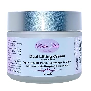 Bellahut ALL-IN-ONE Anti-Aging Cream 2 OZ, 16 OZ Infused With SQUALINE, Palmitoyl-Pentapeptide-3, TEPRENONE & MICRO ALGAE EXTRACT | Helps Reduce Wrinkles, Expression Lines, Fine Lines & More | MADE IN USA 2 Ounce