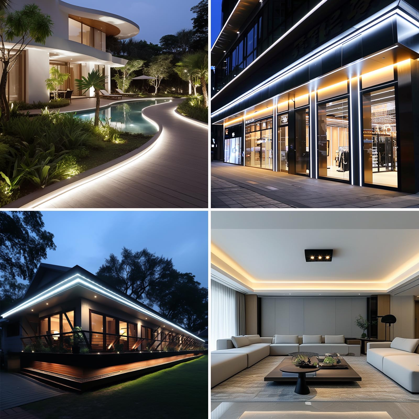 BENLUN Striscia LED COB 24V Esterno Impermeabile 20 Metri con Alimentatore | 4000K Bianco Naturale Kit Luci LED 7W/m 312LEDs/m CRI 93 senza Caduta di Tensione per Camera da letto, Cortile, Giardino