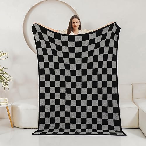 Miniatura 4 de bearberry Manta Mullida de Cuadros Suave Acogedora y Cálida de Microfibra para Todas las Estaciones Decoración para Sofá Cama Viajes Hogar