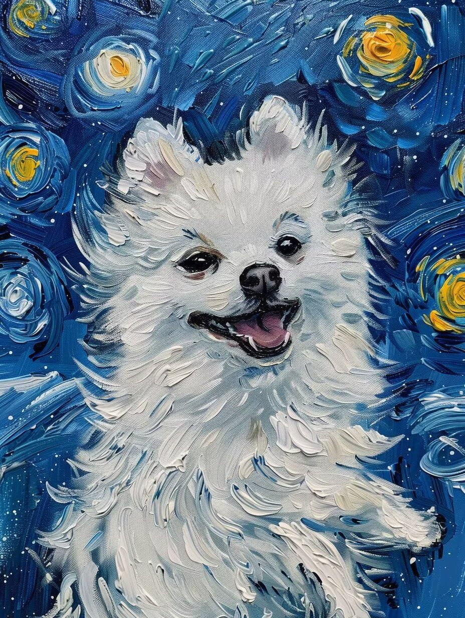 Cuadros con numeros acrilico pintura por numeros adultos de perro 8