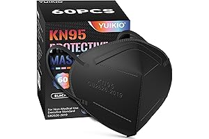 YUIKIO KN95 Face Mask: 60 Pack Protective Masks for Enhanced Breathing