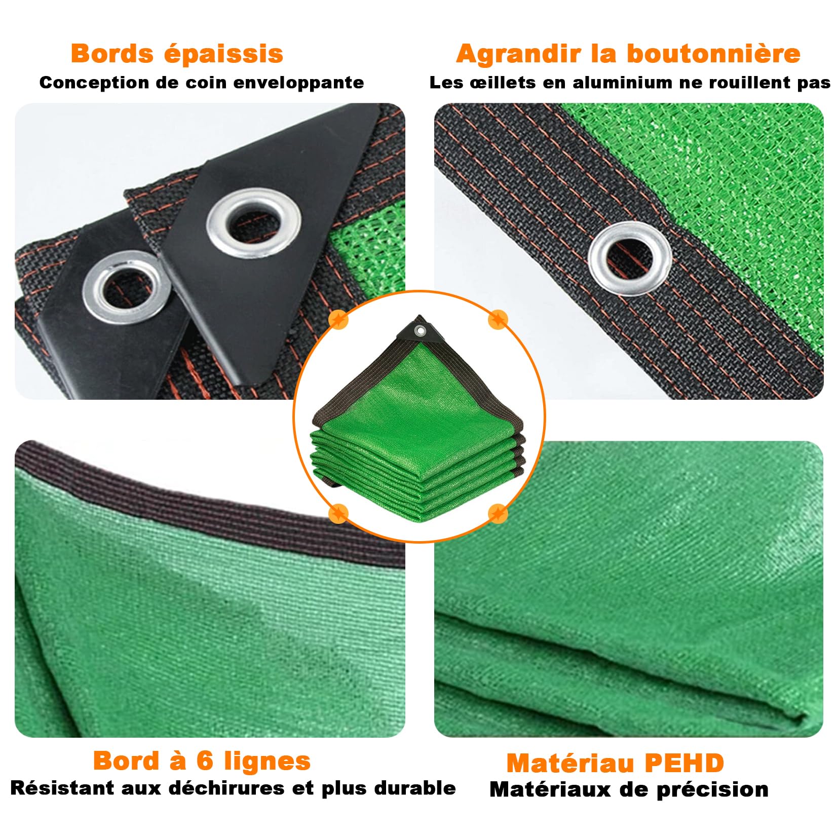 Toldo de vela de 9 x 9 m, 90 % de protección UV, para patio, jardín, balcón, sol, tela verde para aliviar el calor