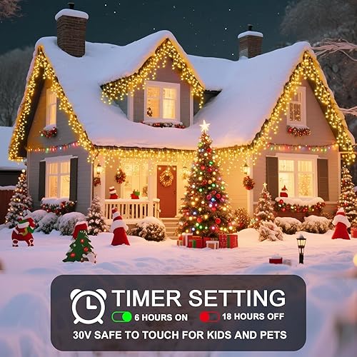 Miniatura 30 de Tira de luces de 98 pies para exteriores, 900 luces LED de Navidad para exteriores, tira de luces de Navidad con 8 modos y temporizador para Varios