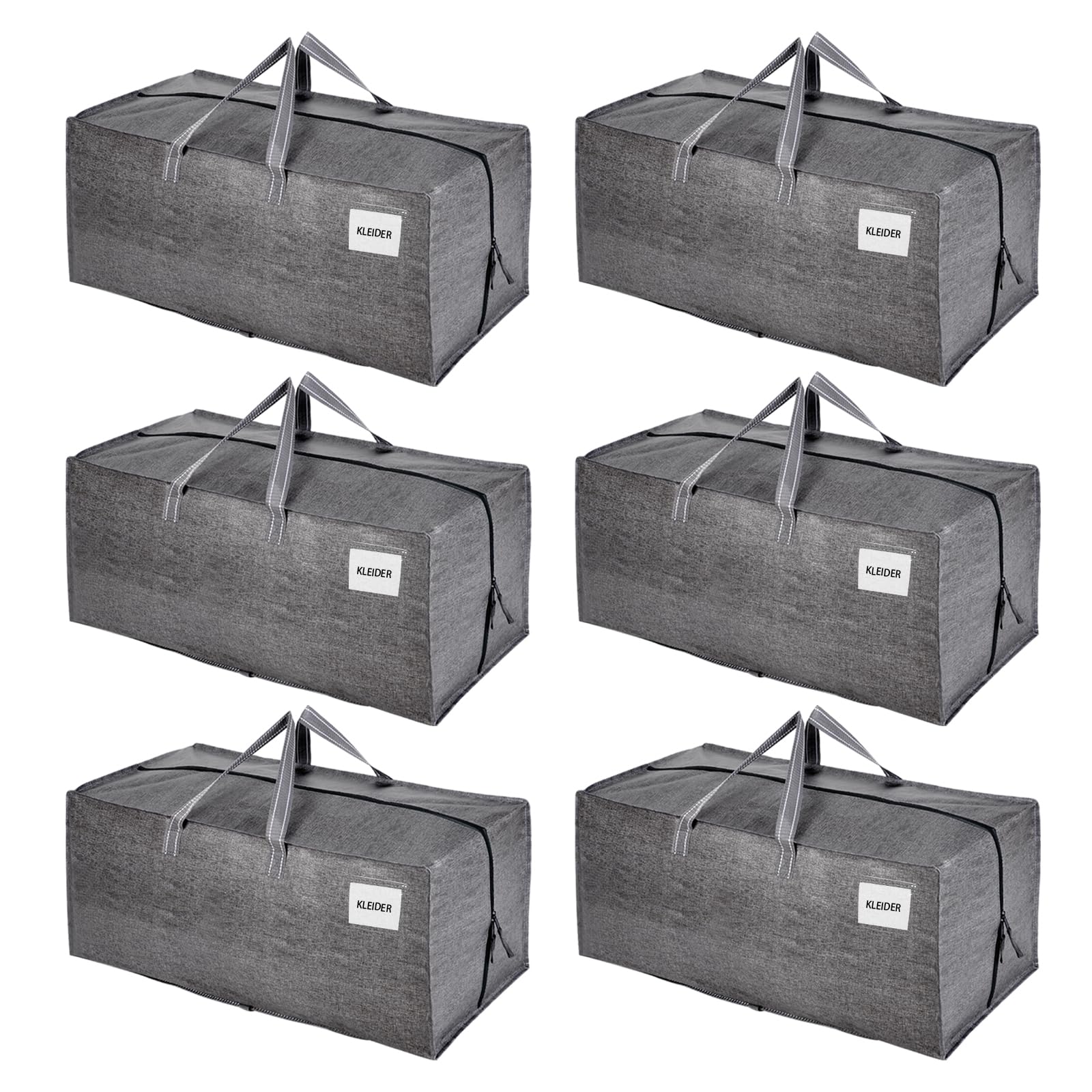 VENO 6 Pack Moving Bags w/Backpack Straps, Moving Boxes & Storage Bins Alternative, Packing Supplies, Camping Accessories Totes for Storage, Dorm Room Essentials Storage Bags (Gray, 6 Pack)