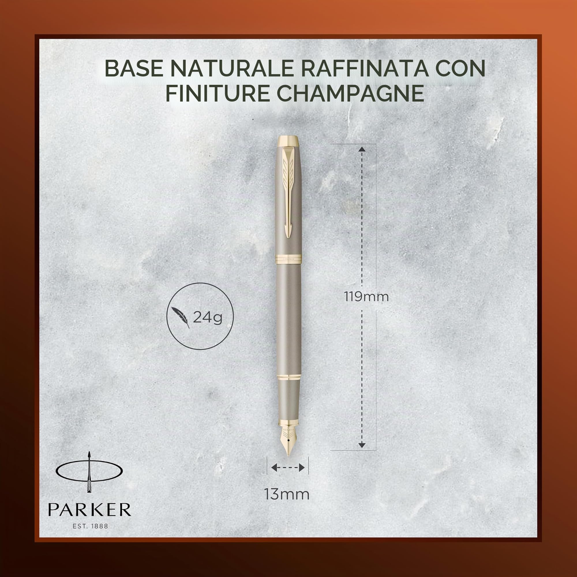 Parker IM Penna stilografica | Collezione Finishing Touch | finitura sabbia | punta fine | inchiostro blu | confezione regalo