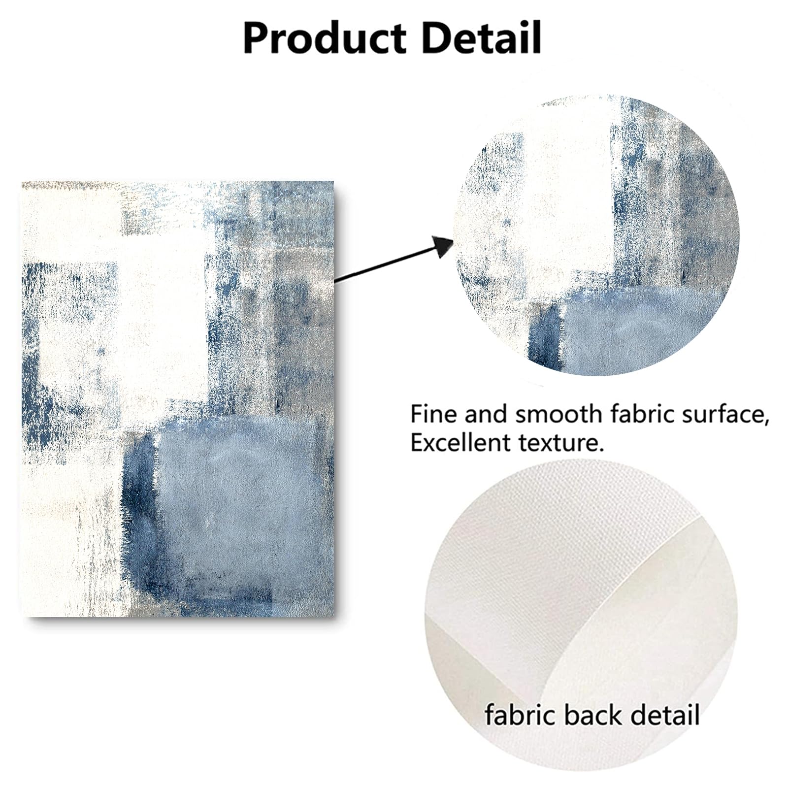 Amazon.co.jp: ブルーグレー 抽象画 キャンバス ウォールアート ブルー