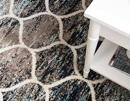 Miniatura 287 de Rugs.com Lattice Frieze Collection Alfombra – 4 x 6 pies, alfombra mediana negra perfecta para salas de estar, comedores grandes, planos abiertos