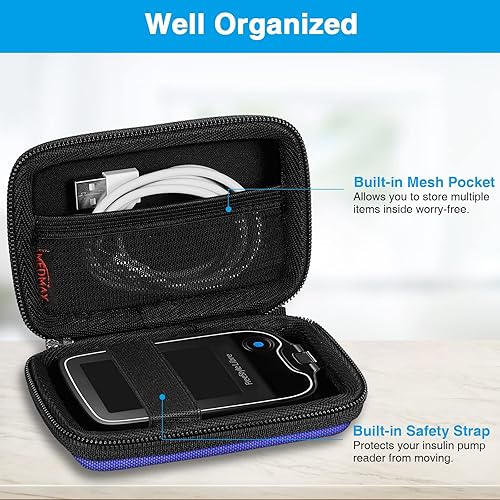 Vista 35 de Funda protectora rígida para Freestyle Libre 3 2 / Libre Reader, ligera, a prueba de golpes, funda de transporte para diabéticos con clip y asa