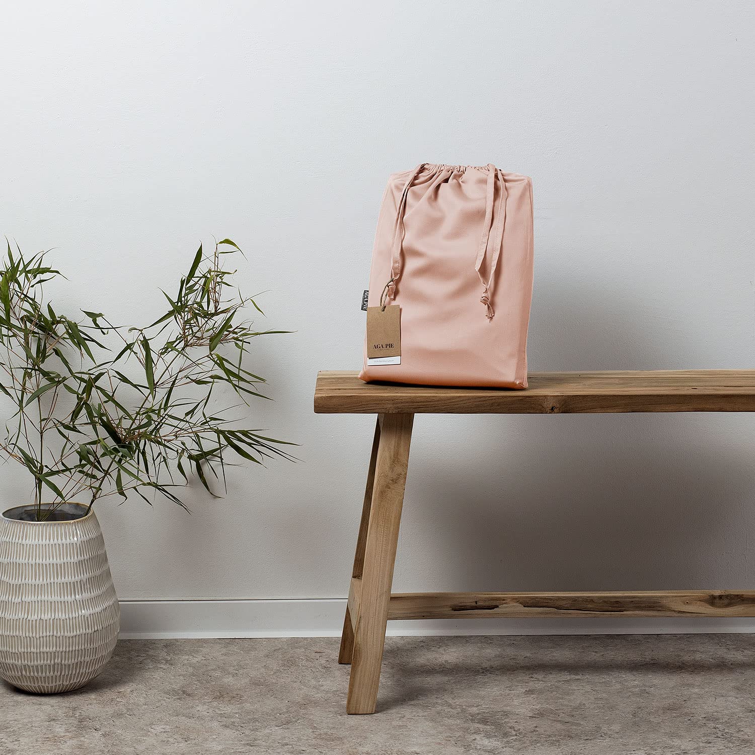 AGAPIE - Bambus Lyocell Spannbettlaken 140x200x35 cm - Alt-Rosa, 100% Bio Oeko-Tex 100, für Allergiker, Antibakteriell, Ganzjahres-Bettwäsche, Atmungsaktiv, Geruchshemmend, Besonders sanft