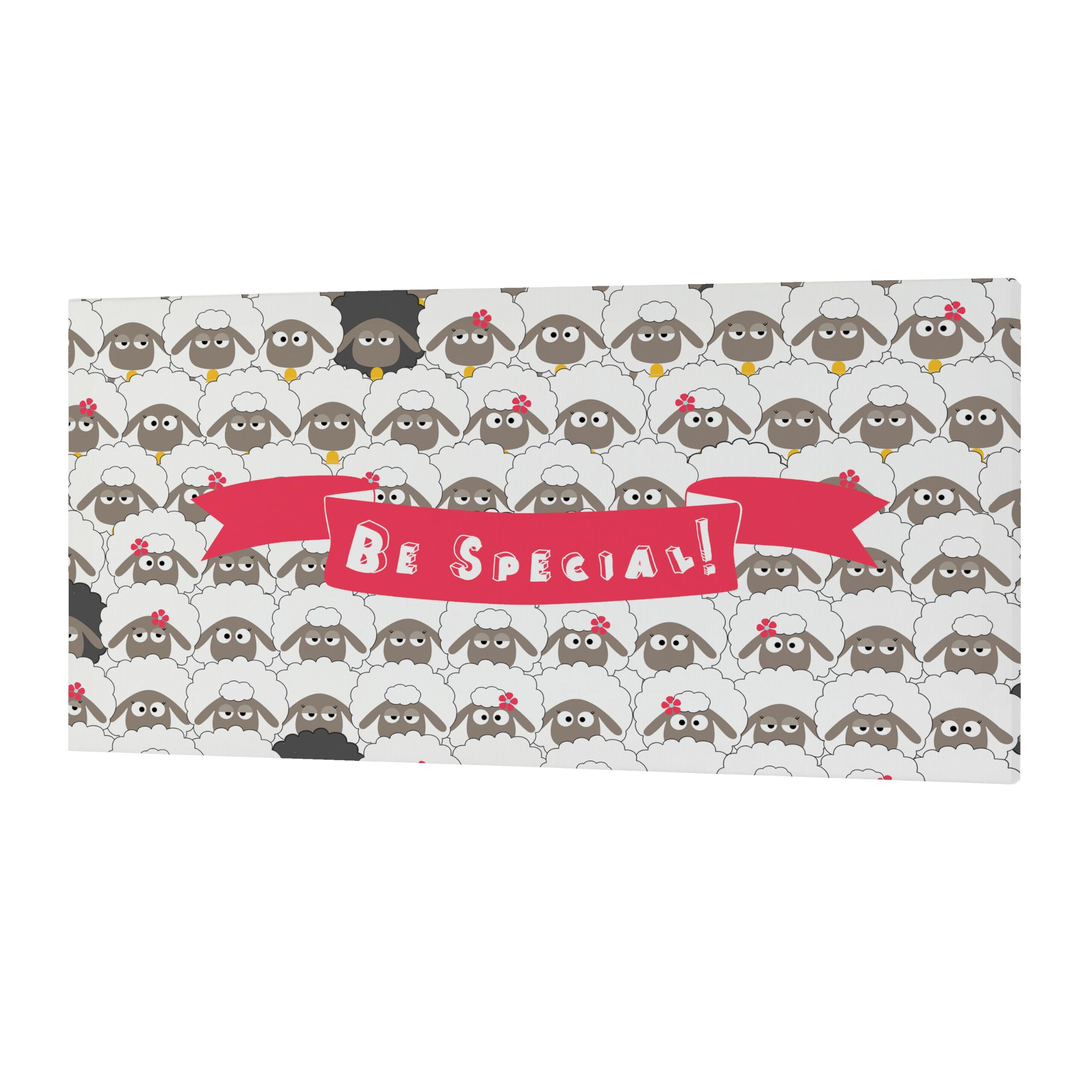 Lienzo 27x54 cm Little Sheep multicolor para dar vida a paredes vacías sin necesidad de pintar