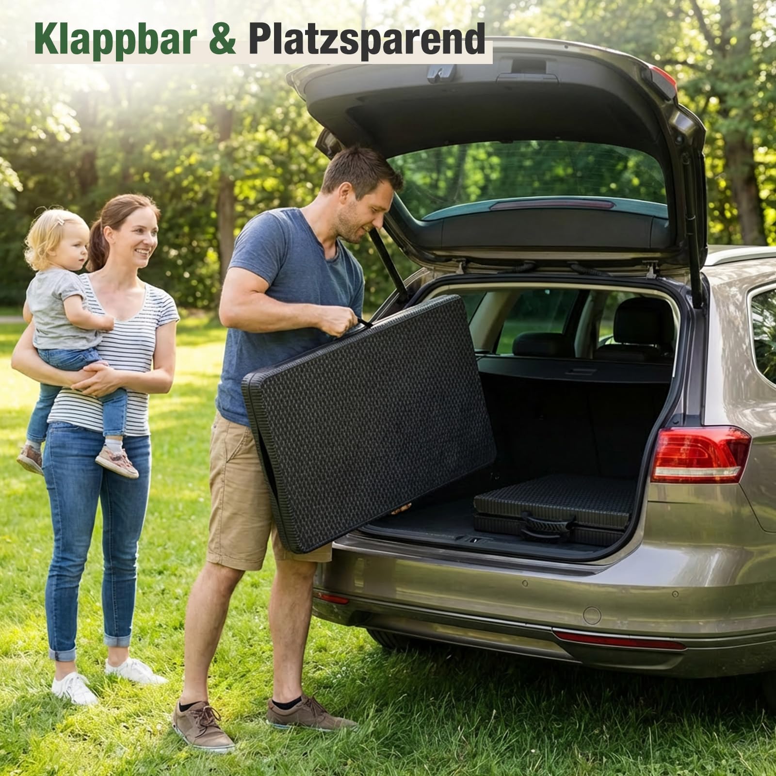 Sekey Bierzeltgarnitur Klappbar, Kunststoff Biertischgarnitur 180cm, 3-teilig Set Tisch + 2 x Bierbank mit Tragegriffe, Gartenmöbel Set für drinnen draußen, Festzeltgarnitur Rattan-Optik (Schwarz)