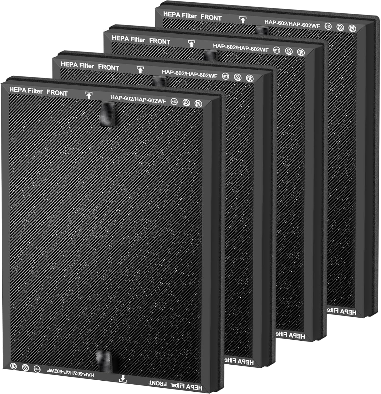 4-Pack HAP602 Replacement Filter for ECOSELF HAP602/HAP602WF Air Purifier, 3-in-1 HEPA Filtration for Home, Office, Bedroom (HAP602 / HAP602WF- 4Packs)