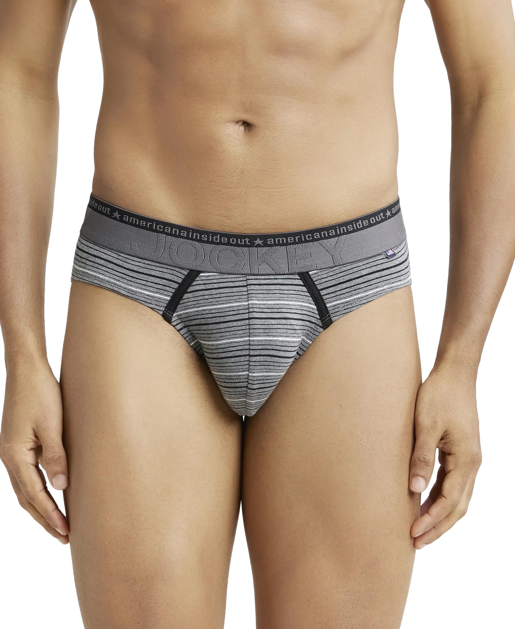 jockey US67 Men's Super Combed Cotton Elastane Stretch Stripe Brief with Ultrasoft Waistband-picture-36