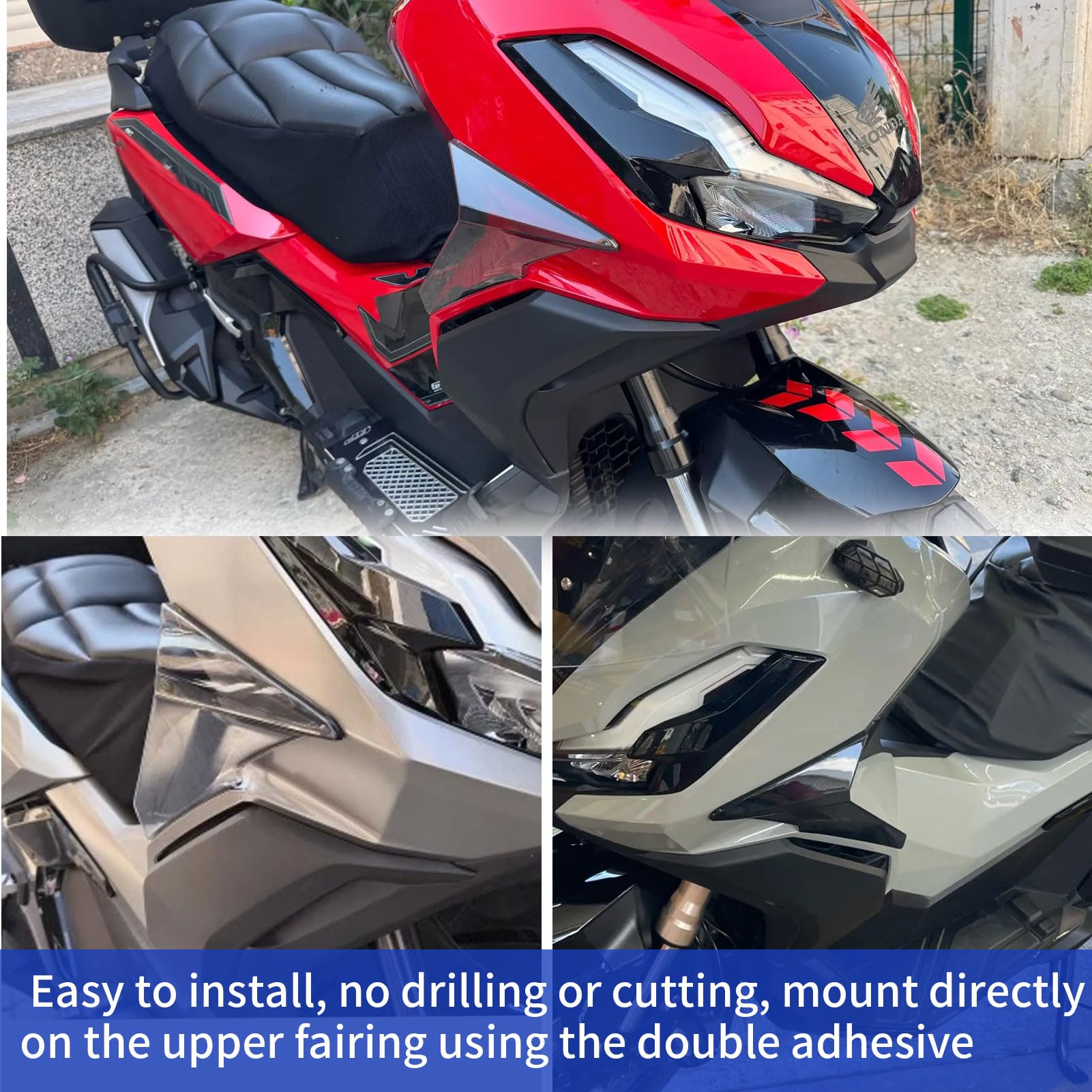 WOOGA Per HO&N&DA ADV350 ADV 350 ADV350 Accessori 2022-2026 Moto Lato Destro Sinistro Carenatura Copertura Laterale Ala Deflettore Parabrezza Schermo Accessori (Fumo Grigio)