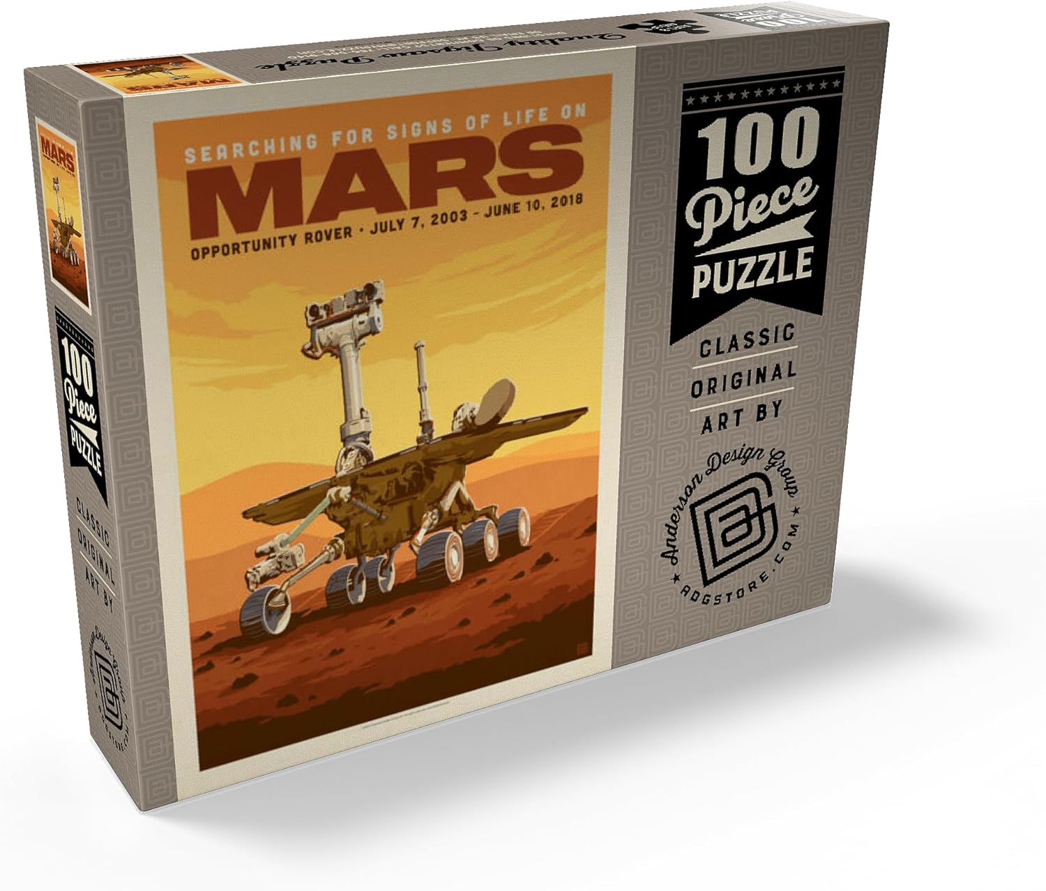 MyPuzzle NASA 2003: Mars Opportunity Rover, Vintage Poster - Premium 100 Piece Jigsaw Puzzle for Adults