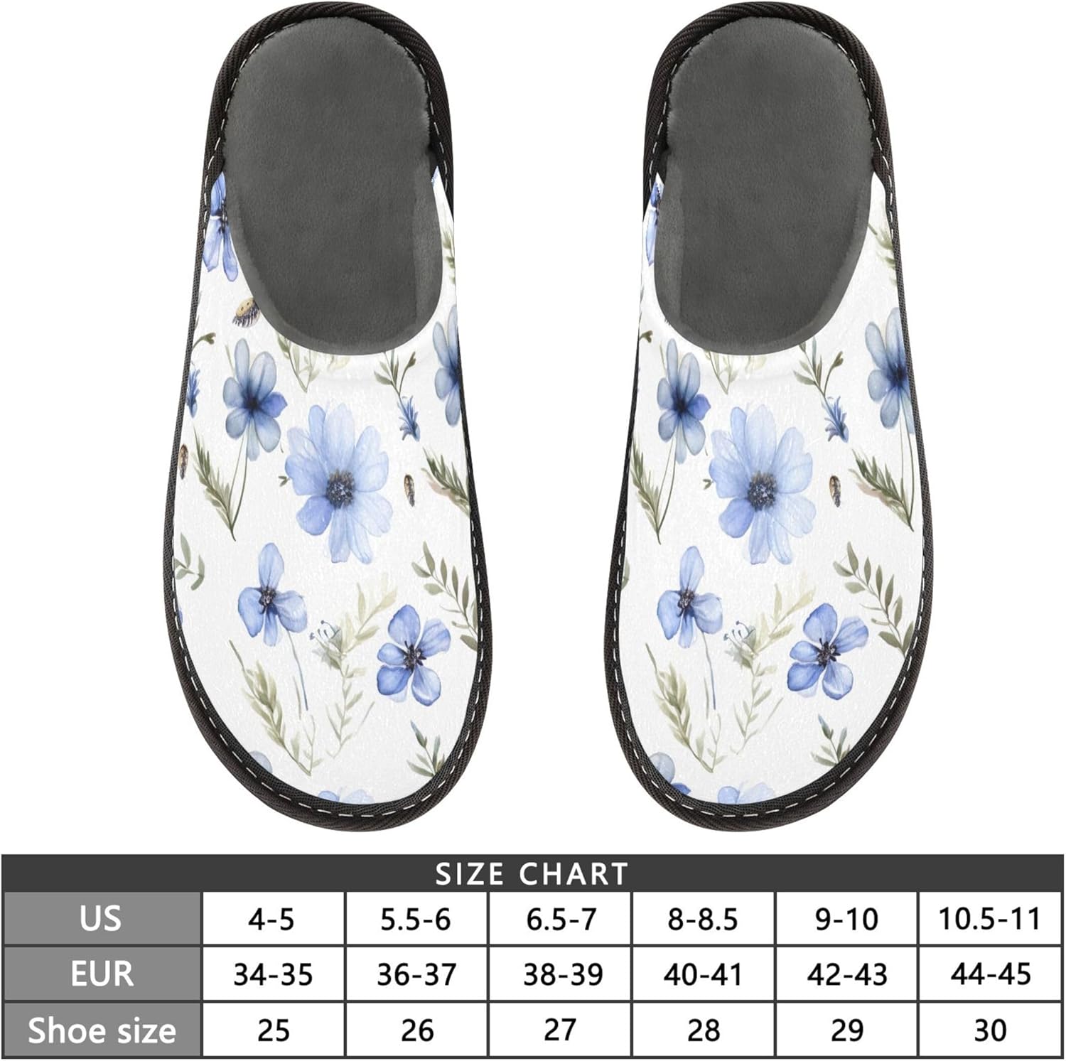 Flower House Slippers – Cozy Fuzzy Slippers for Guests, Washable & Disposable, Perfect for Shoeless Home, Spa & Hotel Use A111209