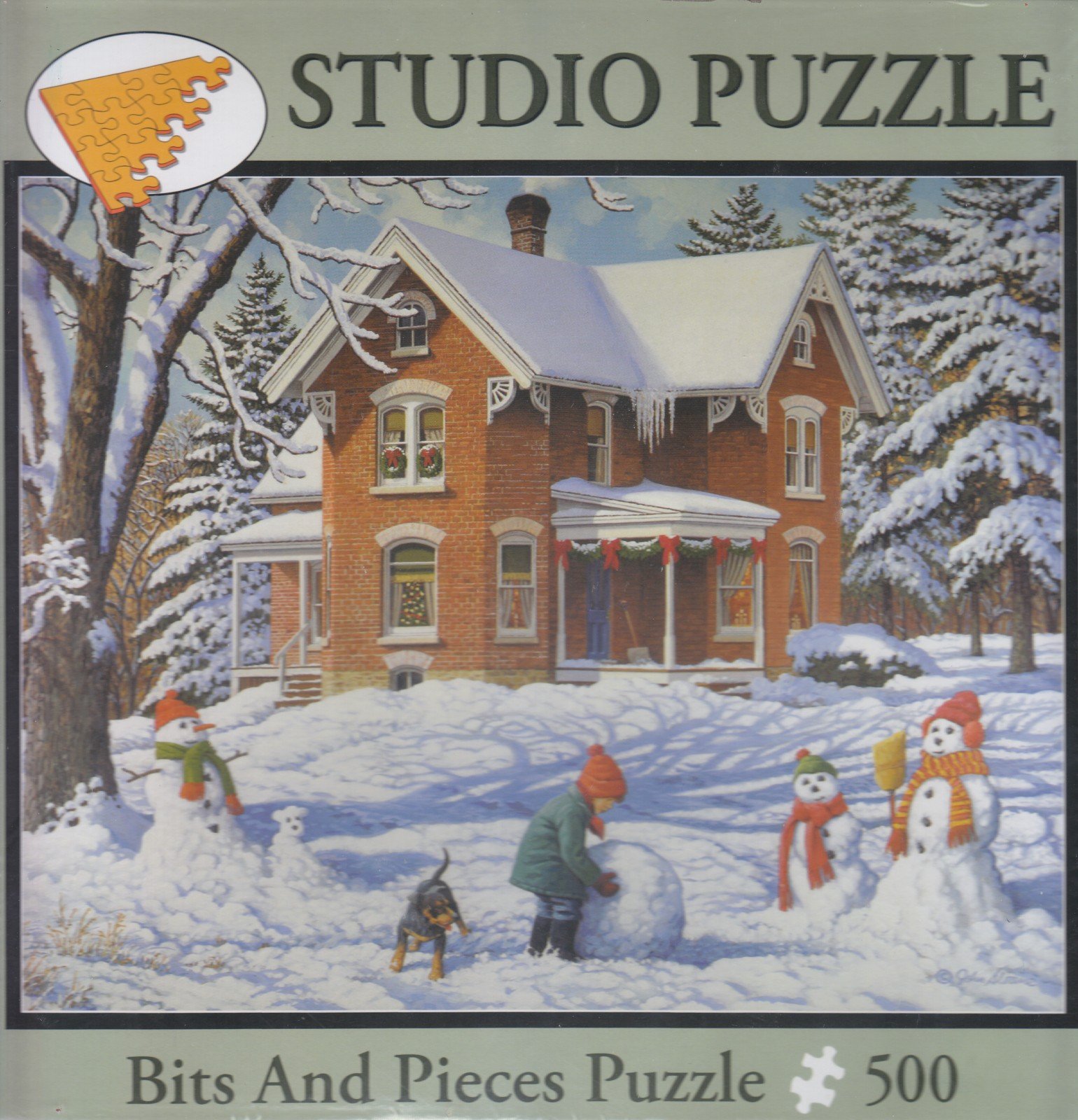 Bits and Pieces & 500 Piece Studio Puzzle - Making New Friends - John Sloane