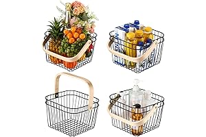 Convenient Wire Baskets with Handles for Versatile Organization