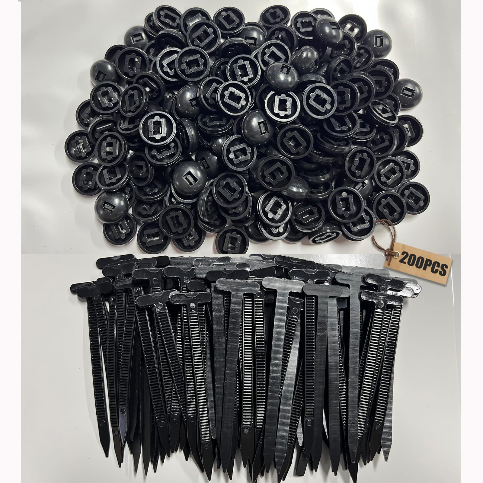 200 Stück Nylon Kabelbinder-Schnallen – Selbstverriegelnd, Schwarz – Für Auto, Haushalt & Elektro