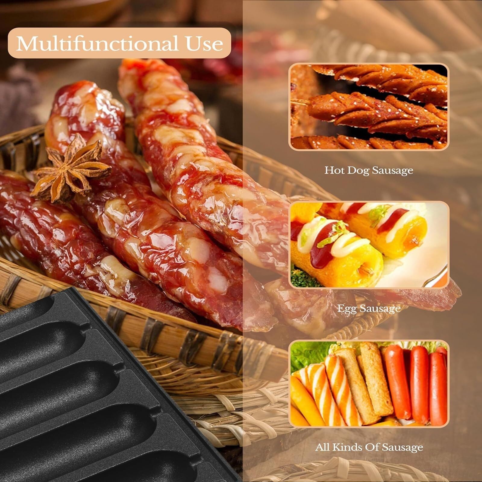 Parrilla eléctrica para perros calientes para uso doméstico y comercial