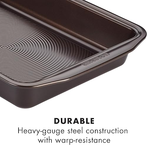 Miniatura 5 de Circulon Utensilios antiadherentes para hornear, bandeja para hornear antiadherente, 10 x 15 pulgadas, color marrón chocolate (paquete de 2)