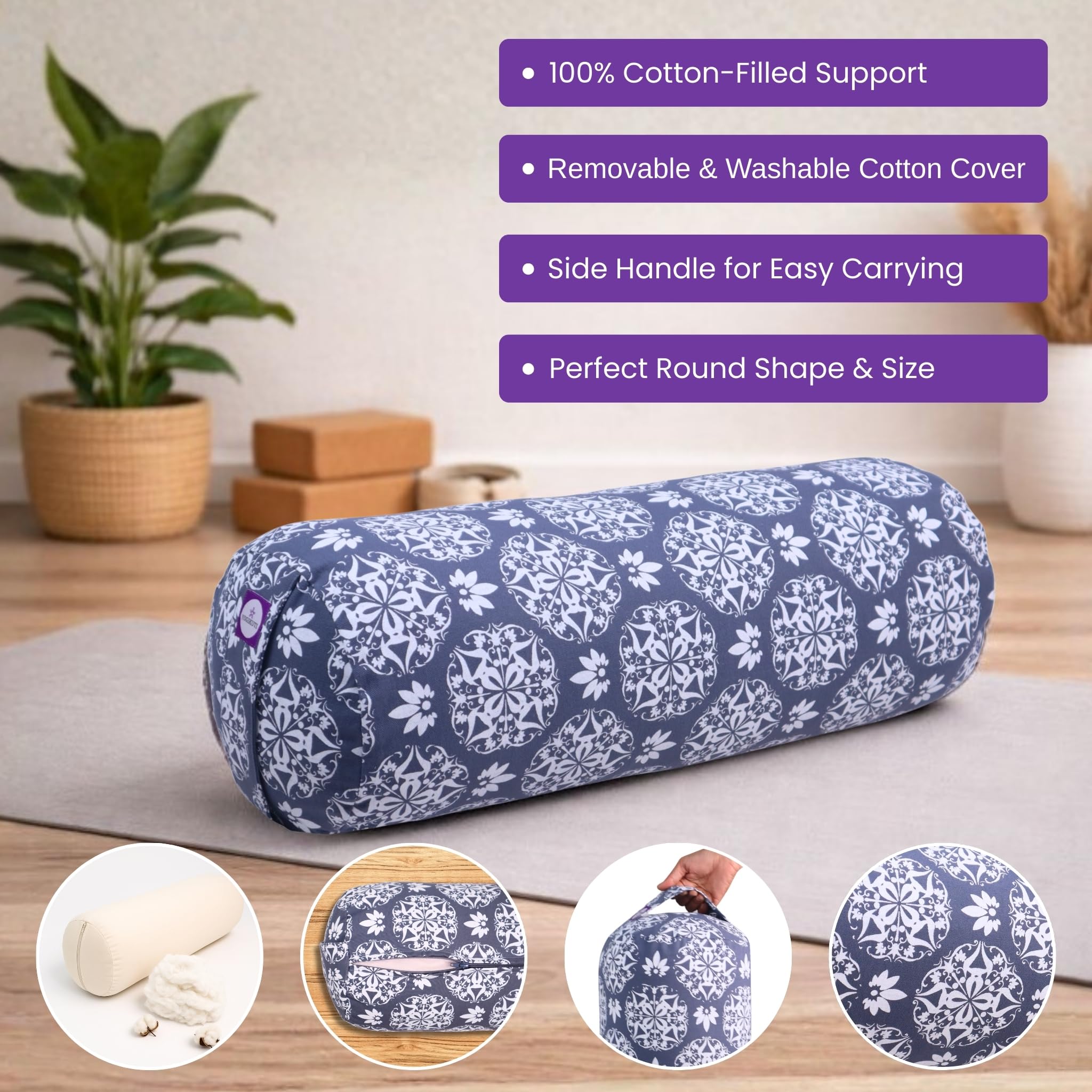 Yogikuti Yoga Bolster - Firm Support for Restorative Yoga -7