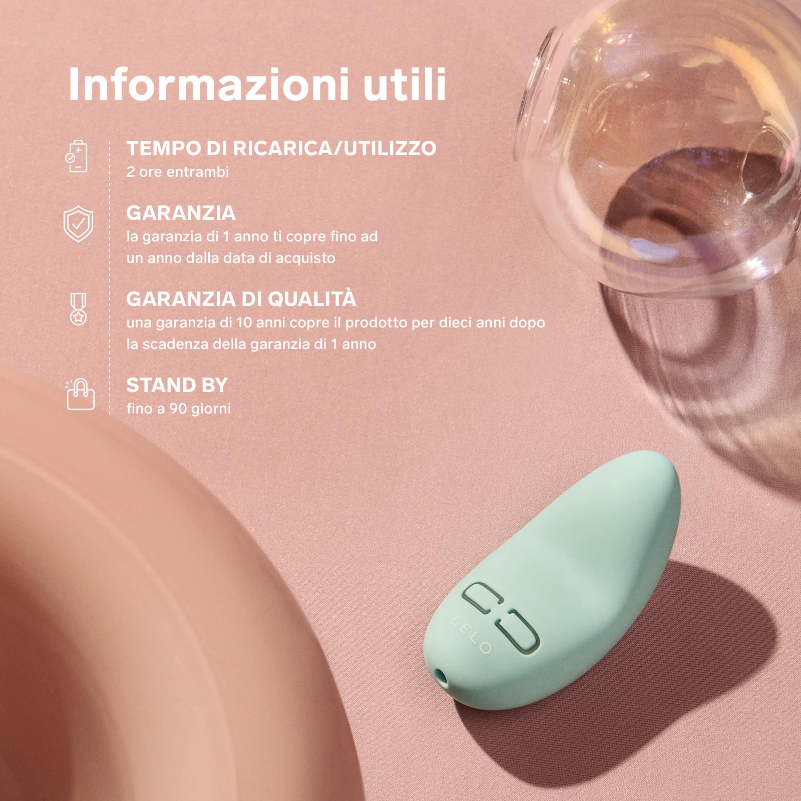 LELO LILY 3 Mini Vibratore per Donne Vibratore Donna Stimolatore Clitorideo Femminile Vibratori con 10 Modalità di Piacere e Design Impermeabile, Vibratoreper Donna Piccolo, Polar Verde