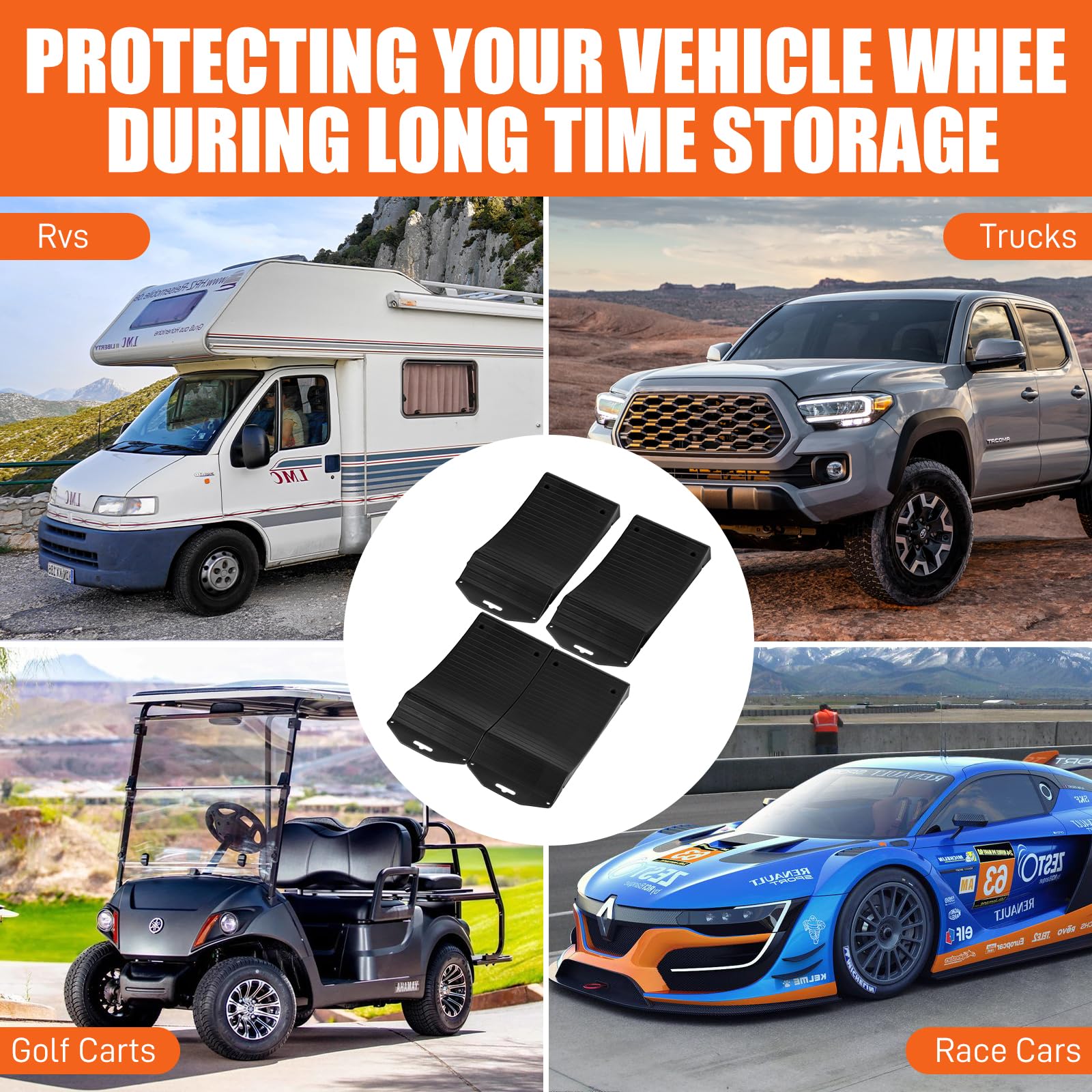 Rampe Salva-pneumatici In Gomma Homeon Wheels, Set Da 4 Antiscivolo Con Borsa Trasporto