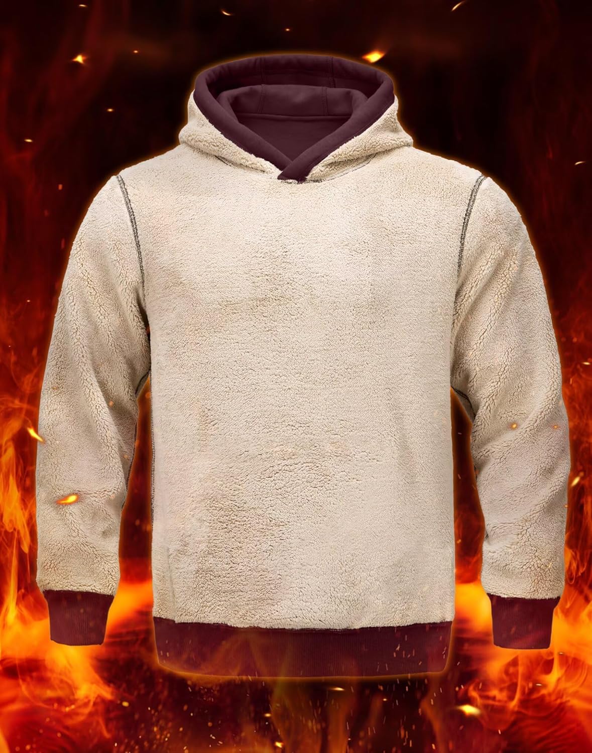 Pudolla Men's Sherpa Hoodie Pullover Winter Thick Warm Fleece Lined Hoodies Athletic Sweatshirts with Kangaroo Pouch Pocket - Image 2