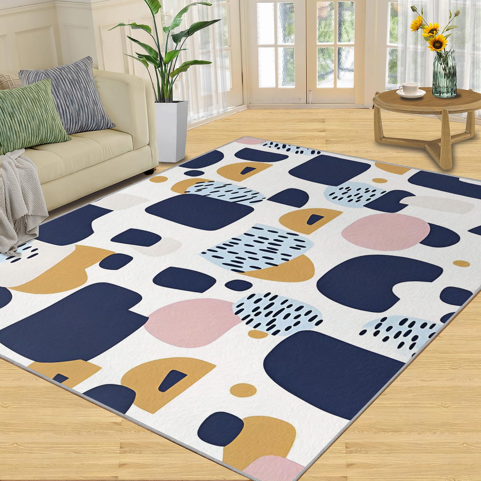 Tapis de salon graffiti moderne lavable et antidérapant pour déco de chambre