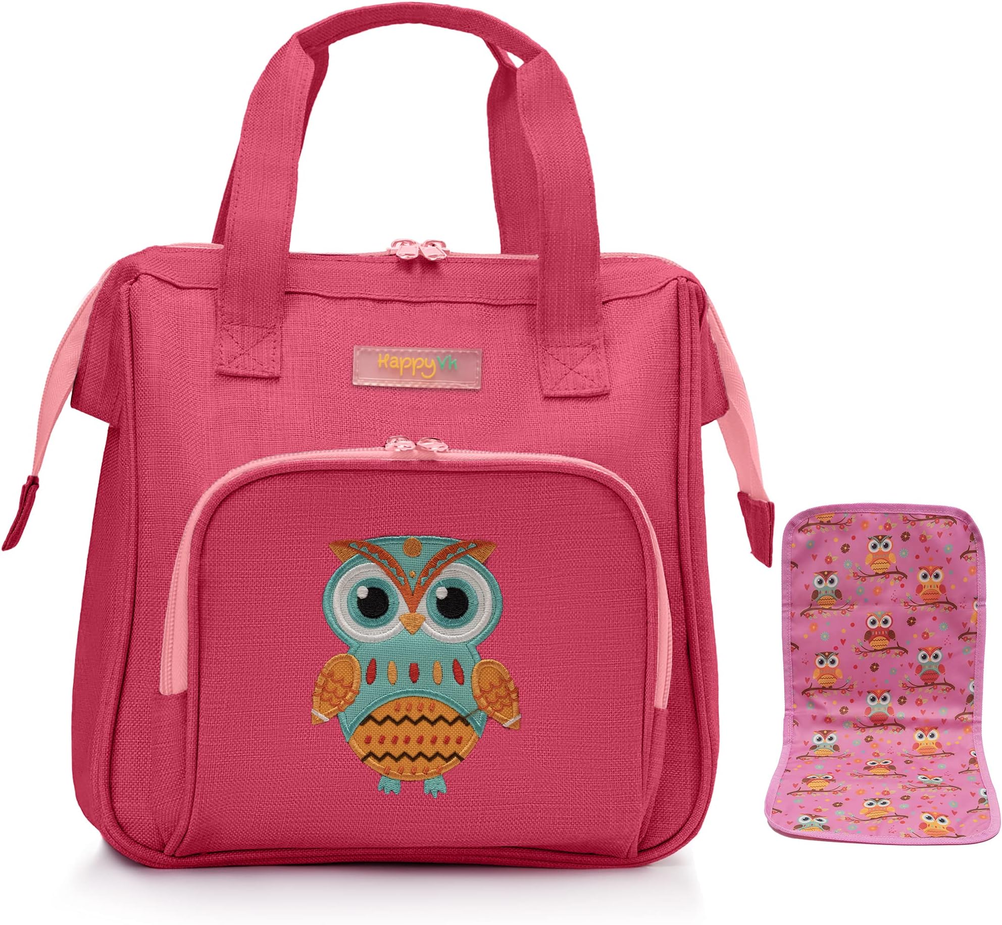 HappyVk-Baby Doll Nappy Bag Set for Kids-Doll Changing Bag Doll Accessories-Doll Diaper Bag-Owl