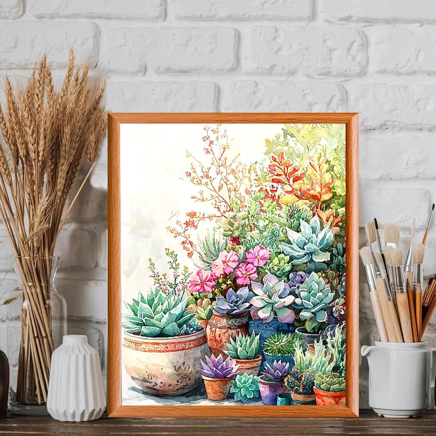 WEISHIWE Dipingere con i Numeri Adulti Piante grasse, 80x100cm s-215 | Paint by Numbers Kit con Pennelli e Acrilico Pigmento, Fai da te Olio La Pittura di Numeri Kit, Decora la Casa, senza Cornice