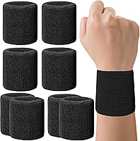 IMAGERIO 8 Pack Wrist Sweatbands for Tennis, Basketball, Running - Absorbent Breathable Cotton Bands for Men & Women Sports
