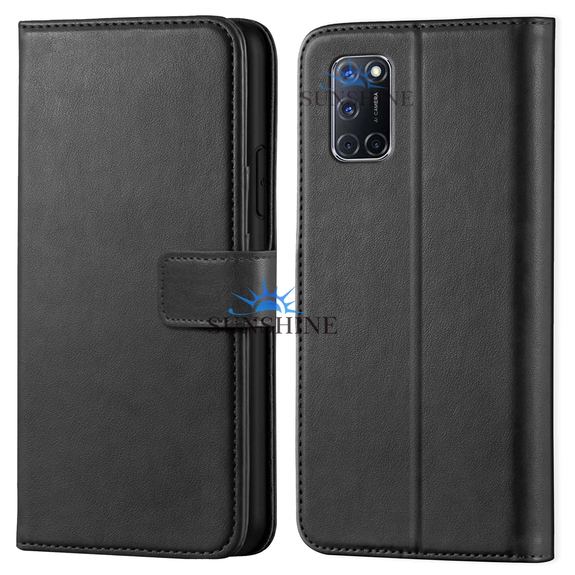 Leather Vintage Shock Proof Flip Case Back Cover for Oppo-A72 Sport (Flexible | Leather Finish | Card Pockets Wallet & Stand | Black)-picture-12