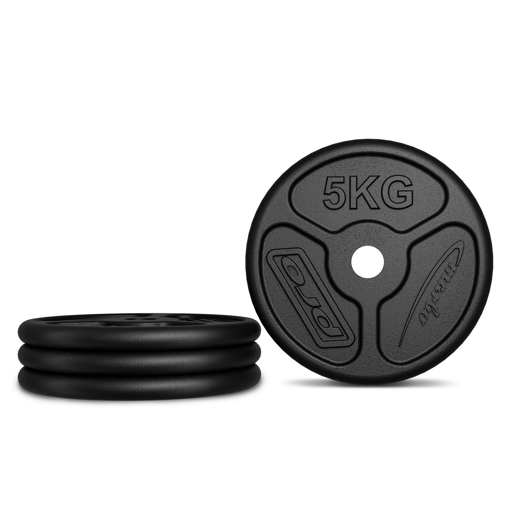 Marbo Sport Juego de pesas de pesas planas de hierro fundido ø30 / 31 mm | Establecer opciones de 30 kg / 50 kg / 60 kg | Made in UE