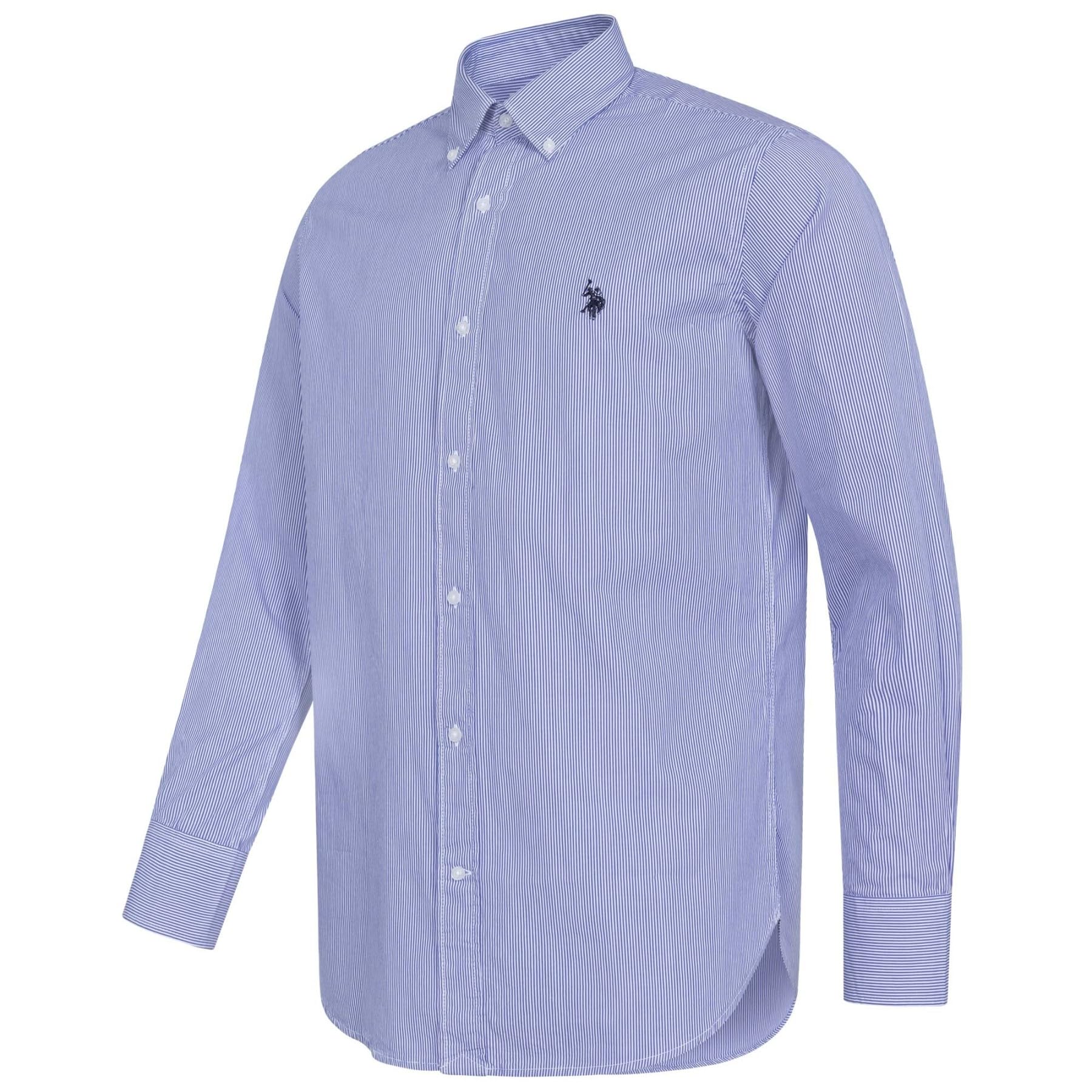 U.S. POLO ASSN. Koszula męska (S-3XL) bawełna długi rękaw kołnierz zapinany na guziki - P050