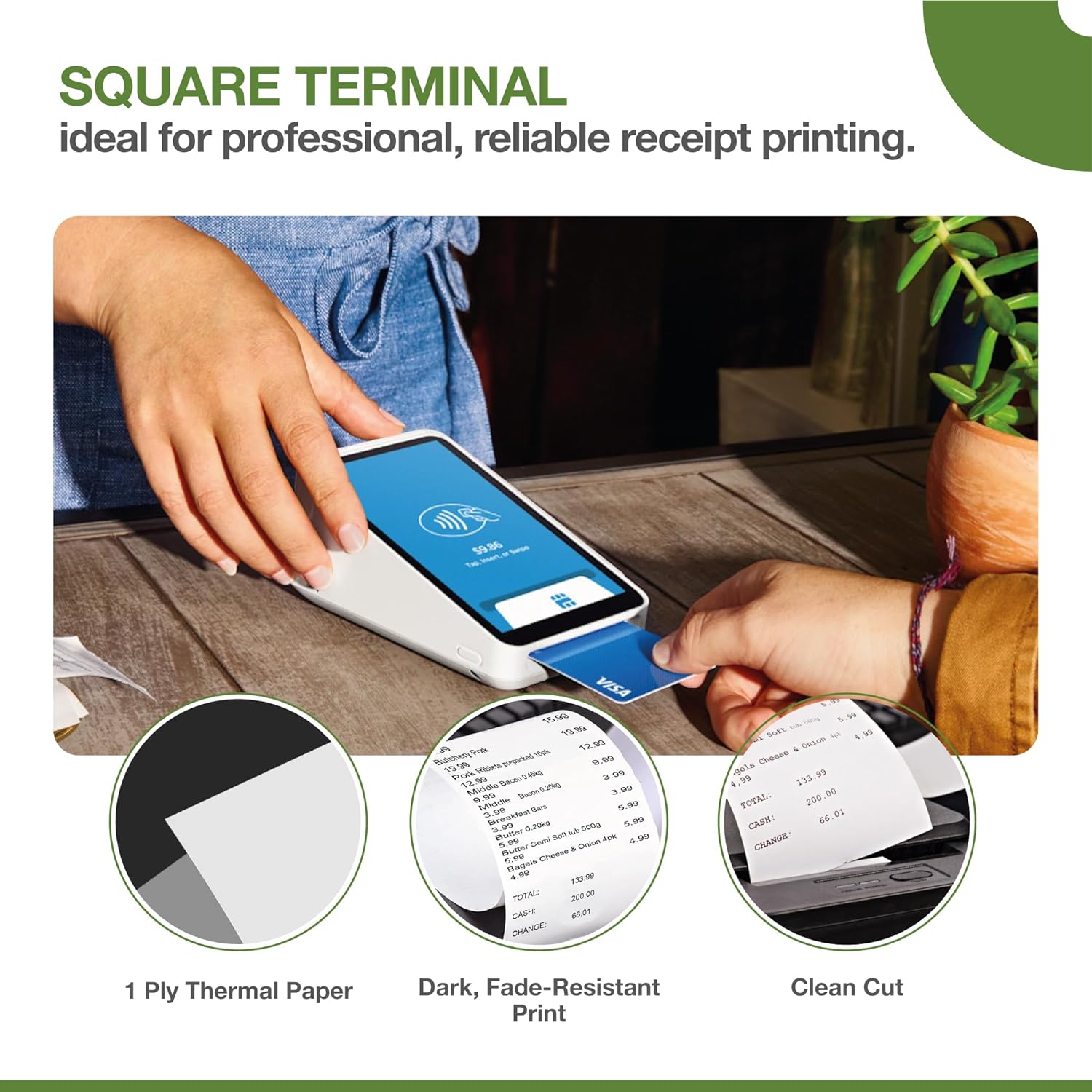 Receipt Paper Roll for Square Terminal Credit Card Machine -50 rolls