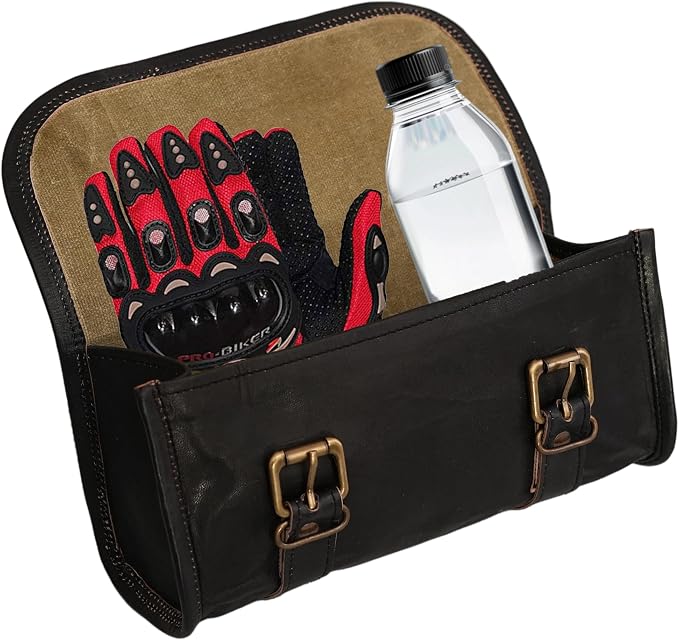 Bolsa de Herramientas Vintage de Cuero para Motocicleta miniatura 7