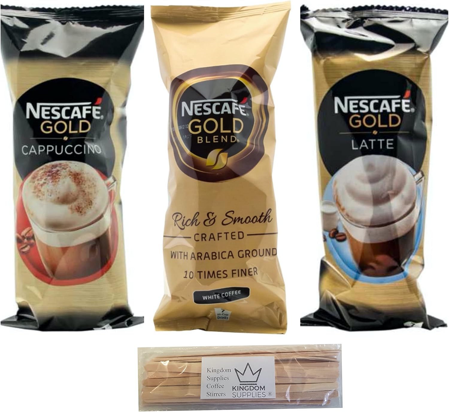 Instant Coffee Cups 3 Flavours Gold Blend, Latte & Cappuccino Comes