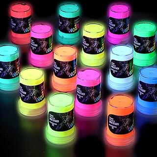 WINSONS Glow in the Dark Acrylic Paint, Set of 10 Bright Colors, 22 ml / 0.74 oz, Non-Toxic & Vibrant Neon Paint for DIY Projects, Halloween, Easter, Christmas Decorations, Art Supplies