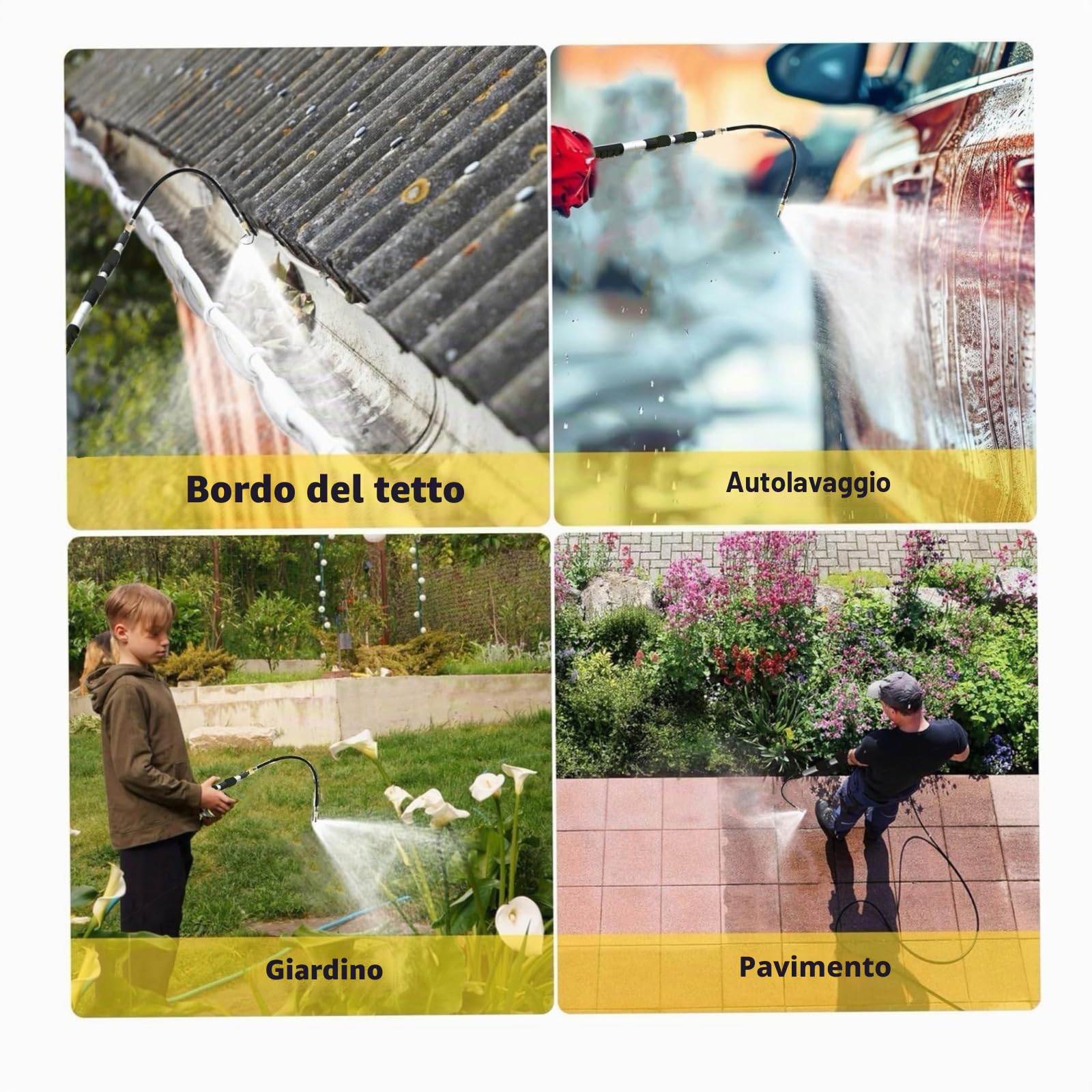 Strumento Telescopico per Pulizia Grondaie - in Alluminio Estensibile, Palo Pulitore per Grondaia ad Alimentazione Acqua, Drenaggio, Estendibile da 40 cm a 200 cm, Adatto per la Pulizia di Tetti, Auto