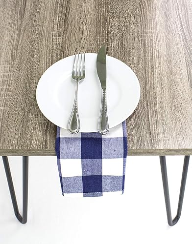 Miniatura 5 de Fennco Styles Country Buffalo - Servilletas de tela suave a cuadros de 20 x 20 pulgadas, juego de 4 servilletas de cena azul marino para uso diario,