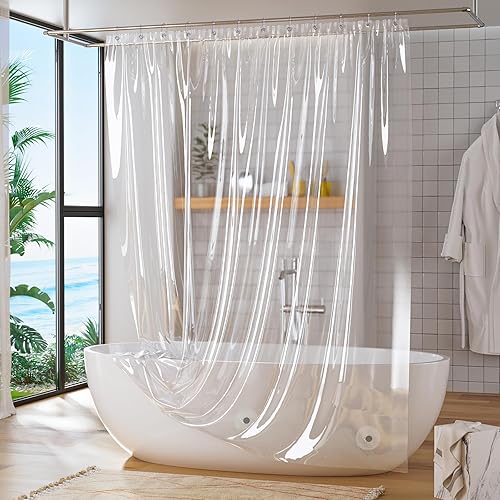 Miniatura 3 de Titanker 3G forro de PEVA para cortina de regadera, 72 x 78 pulgadas, forro plástico transparente, ligero e impermeable para cortina, para baño, con