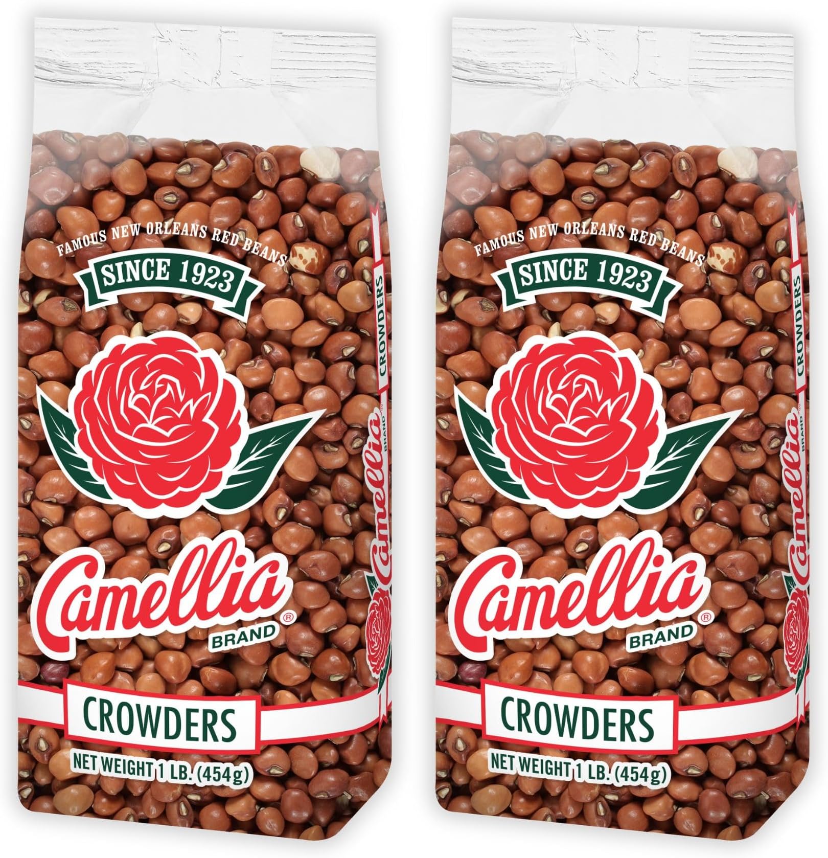 Camellia Brand Dried Crowder Peas โ Premium Southern Field Peas with Rich, Earthy Flavor for Soul Food, Hoppinโ John, Stews, Salads, and Healthy Vegetarian Meals โ Non-GMO, Gluten-Free 1 Pound (Pack of 2)