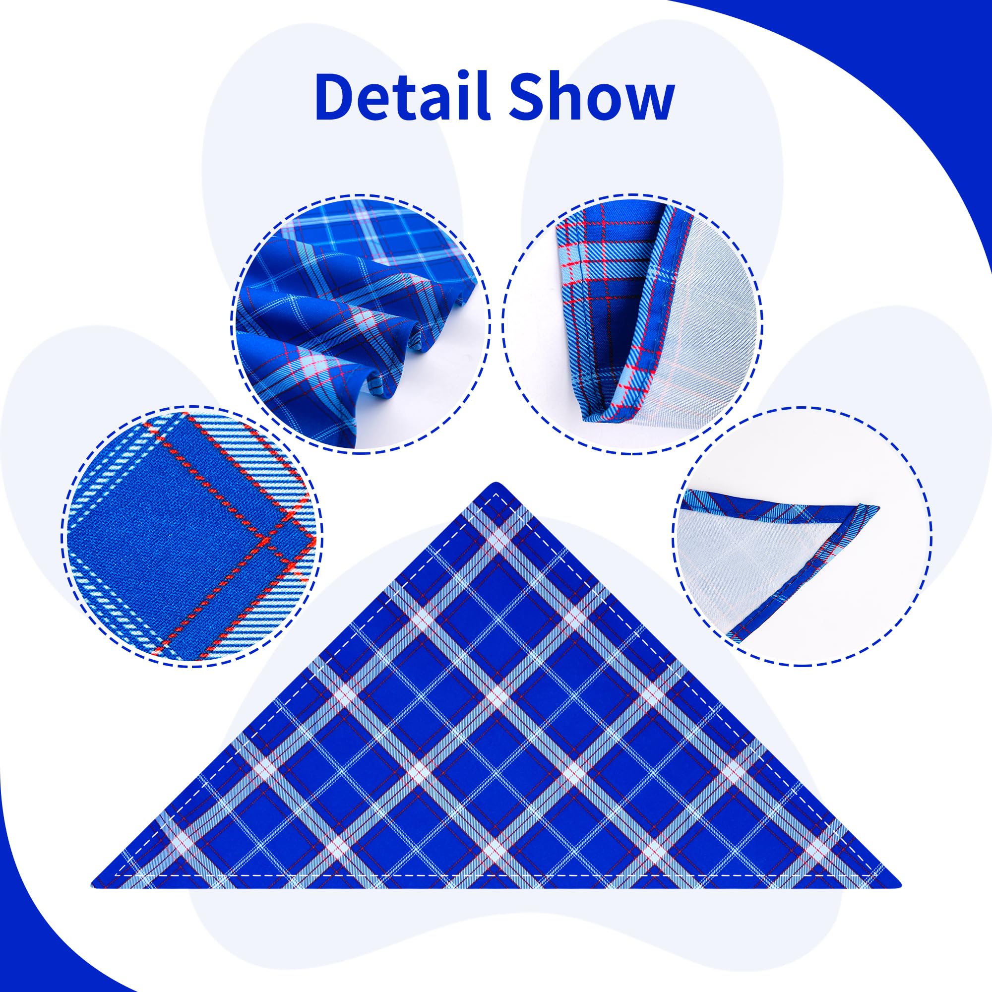 JpGdn 10Pcs Pack Dog Bandanas Plaid pattern for Medium Dogs Kerchief Washable Triangle Bibs Scarfs for Boys and Girls Pet Grooming Accessories - Image 3