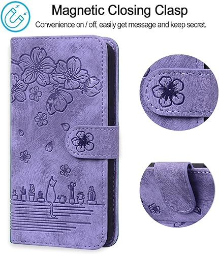 Miniatura 5 de Funda con tapa para Samsung Galaxy A53 5G, funda de piel sintética con cierre magnético de alta calidad con función de soporte de cartera abatible