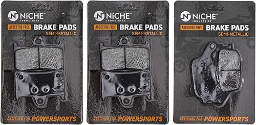 NICHE Juego de pastillas de freno para Yamaha YZF R6S FZ07 FZ09 FZ1 MT-10 5SL-25805-00 5VX-25806-00 Delanteras traseras Semimetálicas